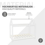 thumbnail of ML-Design Kinderbett 70x140 cm Weiß mit Dach & Lattenrost, Hausbett aus massivem Kiefernholz, Kinderhaus Bodenbett Spielbett Jugendbett Bettenhaus