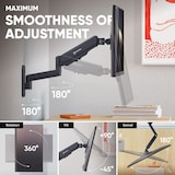 thumbnail of ONKRON Monitorhalterung Wand für 13-34 Zoll, bis 8 kg, höhenverstellbar, VESA 75x75 & 100x100, schwenkbar, neigbar, drehbar, Schwarz G150-B