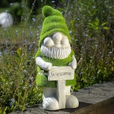 thumbnail of Gartenzwerg mit Welcome Schild Dekofigur Magnesia Gartenfigur 38cm