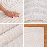 thumbnail of Carpetsale24, Kurzflor Teppich Wohnzimmer 160 x 230 cm, Creme Einfarbig Skandi-Boho Deko, 3D-Effekt, Extra Weich für Flur, Schlafzimmer und Küche
