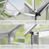 thumbnail of tectake Serre en aluminium, résistant aux UV, 185x250x195cm 250 x 185 x 195 cm Blanc Transparent