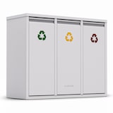thumbnail of Ordnungshüter 3 Mülleimer 45 Liter 3 Eimer Recycling Wandinstallation Weiß