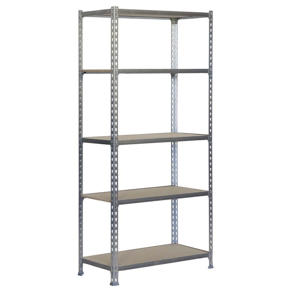 PROREGAL Schwerlastregal Muli | HxBxT 180x90x40cm| Fachlast 150kg | Verzinkt | Lagerregal Kellerregal Werkstattregal Metallregal
