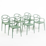 thumbnail of Set 6 Sedie in polipropilene con fibra di vetro, impilabili per esterno e giardino, bar e ristorante, cucina design moderno- Charlotte - Salvia