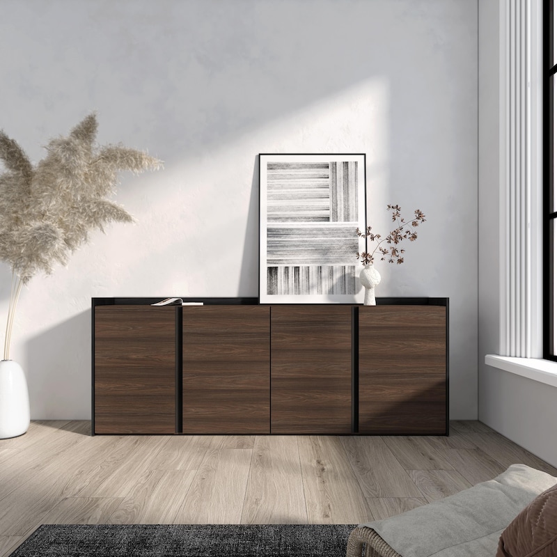 Credenza, Mobile, Cucina, 207x80x35 cm, 4 Porte, grande stoccaggio ...