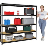 thumbnail of PROREGAL Étagère charge lourde GIANT ELEPHANT | HxLxP 180x180x45cm | 200kg par niveau | Noir | Étagère robuste de Garage, Atelier