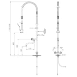 thumbnail of BE-GASTRO I Ducha de cocina profesional "Premium" con mando giratorio y palanca, incluye grifo, mezclador y cabezal de ducha