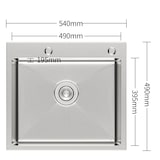 thumbnail of Gasfrit - Keukenspoelbak met sifon voor opbouwmontage van roestvrij staal grijs, 1 spoelbak, 540 x 490 x 200 mm