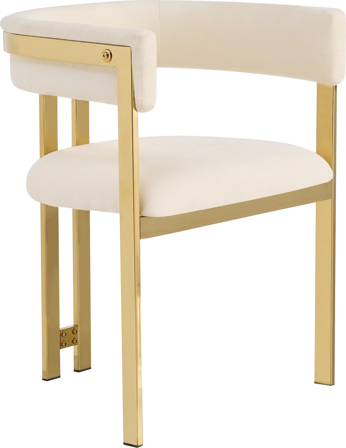 Merax 2er Set Esszimmerstühle Beige Chenille, Polsterstühle mit C-förmiger Rückenlehne, goldfarbenen Metallbeinen & 150 kg Belastbarkeit