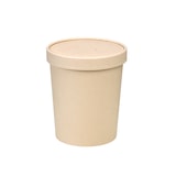 thumbnail of Firstpack SOUPCPL32 contenitore compostabile antiunto con coperchio. Per cibi caldi e freddi, fibra di bambù. 950 ml. Scatola da 500 pz (20x25).