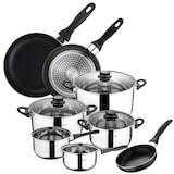 thumbnail of San Ignacio - Batería de cocina Toledo 16/18/20/24/28cm Acero Inox con Juego de Sartenes Navy Black 16/20/24cm Aluminio Prensado