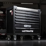 thumbnail of KS TOOLS - 816.0005 - Servante d'atelier Vide Ultimate XL 7 tiroirs - Caisse à Outil - Couleur Noir - Plateau INOX - Porte flacons