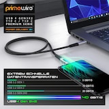 thumbnail of Primewire Thunderbolt 3 Kabel, USB 4 Typ C, USB-Kabel, USB-C, (100 cm), Gen 3x2-100 Watt Ladekabel / Datenkabel 40 Gbit/s mit Display, 1m
