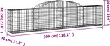 thumbnail of vidaXL Gabionen mit Hochbogen 9 Stk. 300x30x60/80 cm Verzinktes Eisen