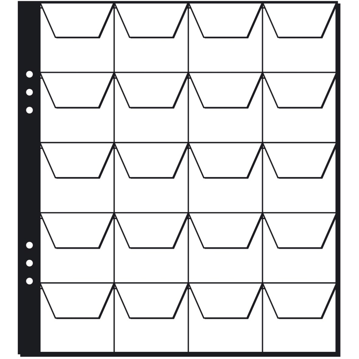 Münzhüllen 20 Fächer/45mm 5 Hüllen
