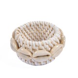 thumbnail of Bazar Bizar Servetring van rotan schelpen 7x7x2 cm wit