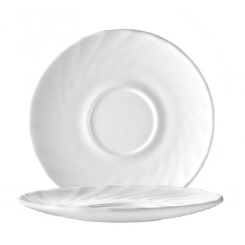 24x Arcoroc Kaffeeuntertasse 14 cm Form Trianon uni weiß - Arcoroc