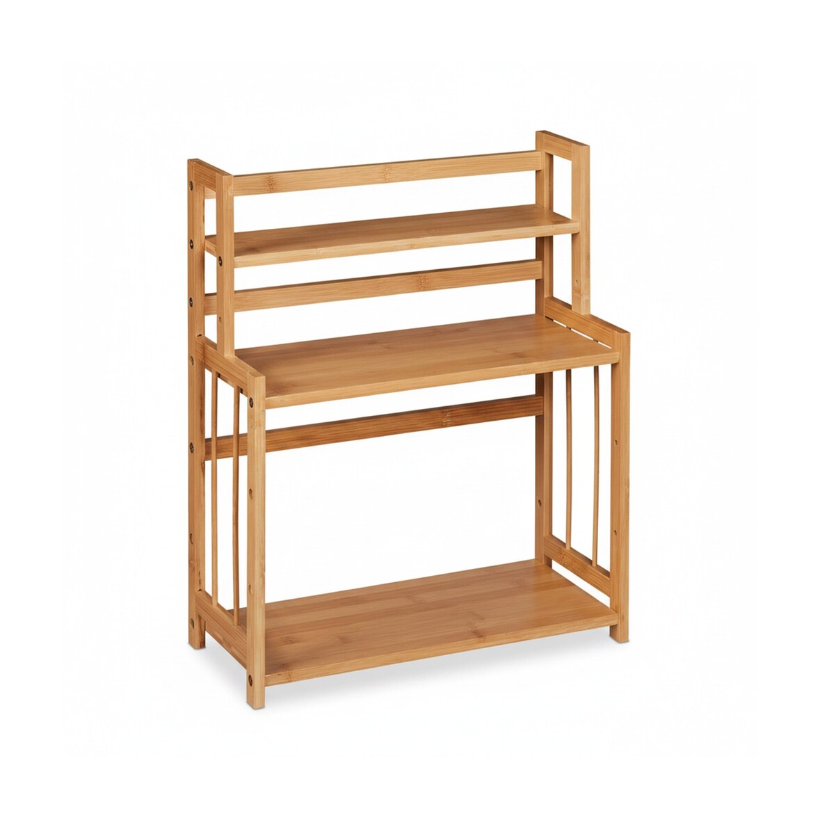 Relaxdays Gewürzregal Bambus, verstellbar, Küchenorganizer für Gewürze, platzsparend, 3 Etagen, HBT 50x41,5x18 cm, natur
