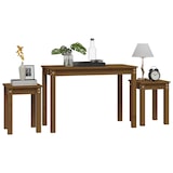 thumbnail of Tables gigognes 3 pcs Marron miel Bois de pin massif Modèle Soleil Zenith Prime