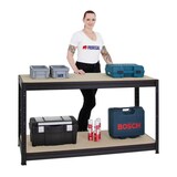 thumbnail of PROREGAL Mega Deal | 3x Schwerlastregal Big Elephant M & 1x Höhenverstellbare Werkbank Big Dino | Fachlast bis zu 600kg | Schwarz | Stecksystem