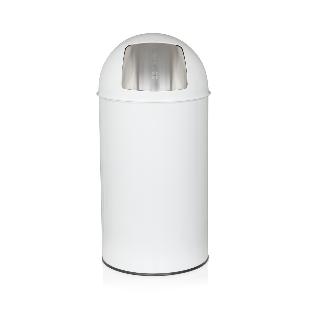 Abfallsammler / Mülleimer PUSH 50L satin weiss hjh OFFICE