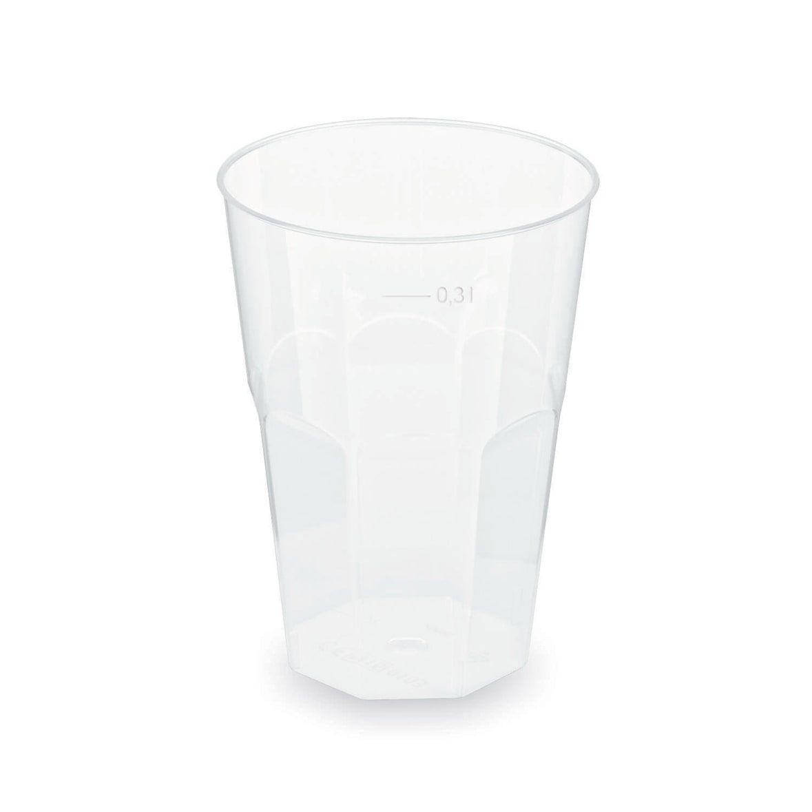 60x Mehrwegbecher Cocktail transparent PP Eichstrich 0,3 l  O 8 cm