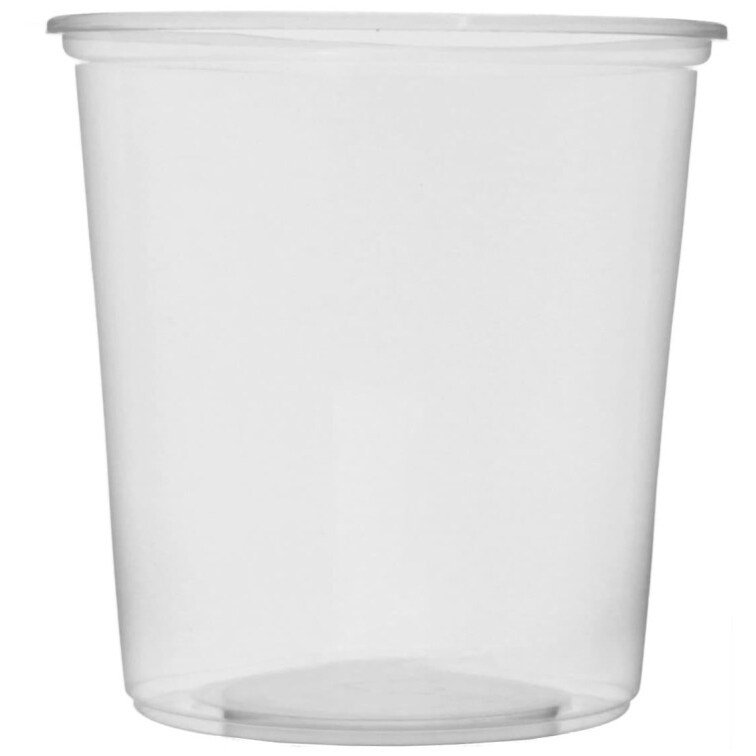 MONOUSO - Embalagem Plastico Redondo Transp. 500ml Ø10,5cm (100 Uds)