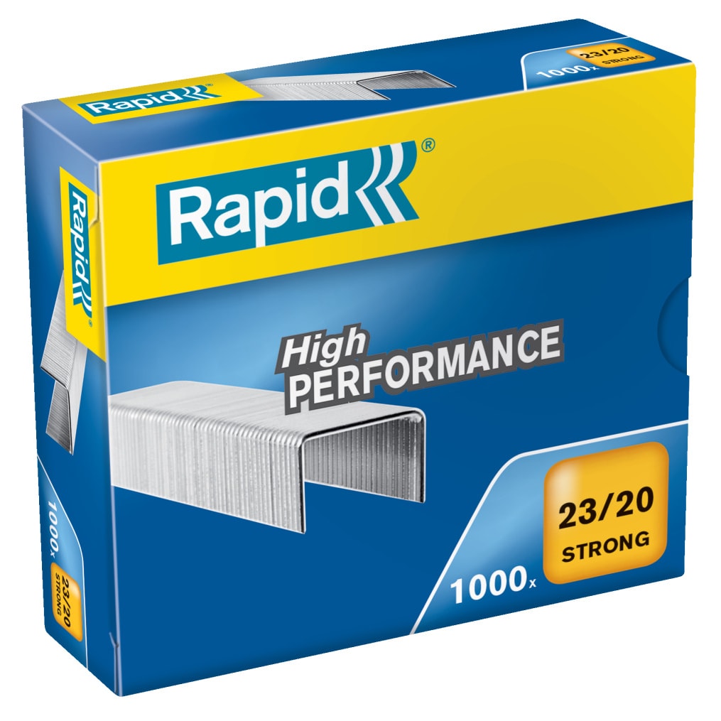 Grapas Rapid 23/20 mm. Caja 1000 Strong galvanizada. Pack de 5