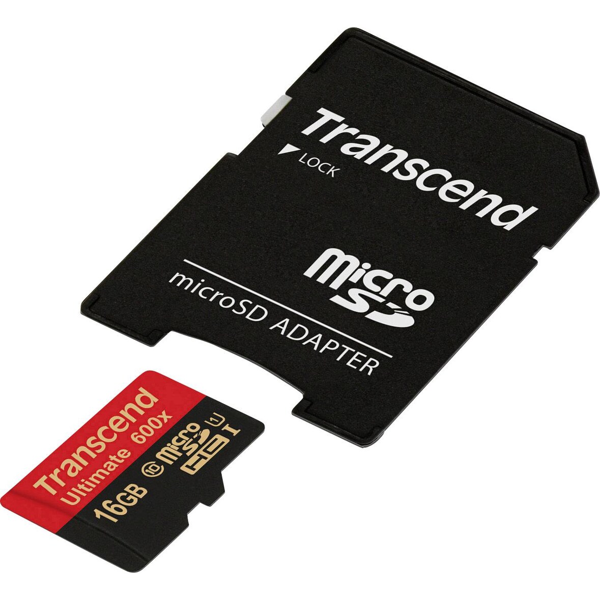 Transcend Ultimate (600x) microSDHC-Karte Industrial 16 GB Class 10, UHS-I inkl. SD-A TS16GUSDHC10U1