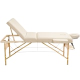thumbnail of 3 Zonen Massageliege-Set mit 10cm Polsterung, Lagerungsrollen und Holzgestellbeige
