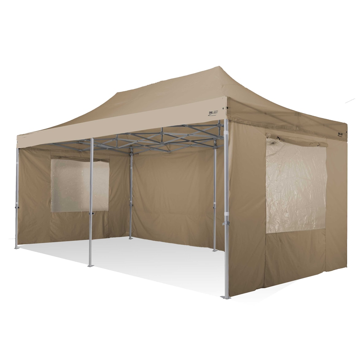 RAY BOT Gazebo pieghevole 3x6 beige Exa 45mm alluminio TOP con finestre PVC 350g