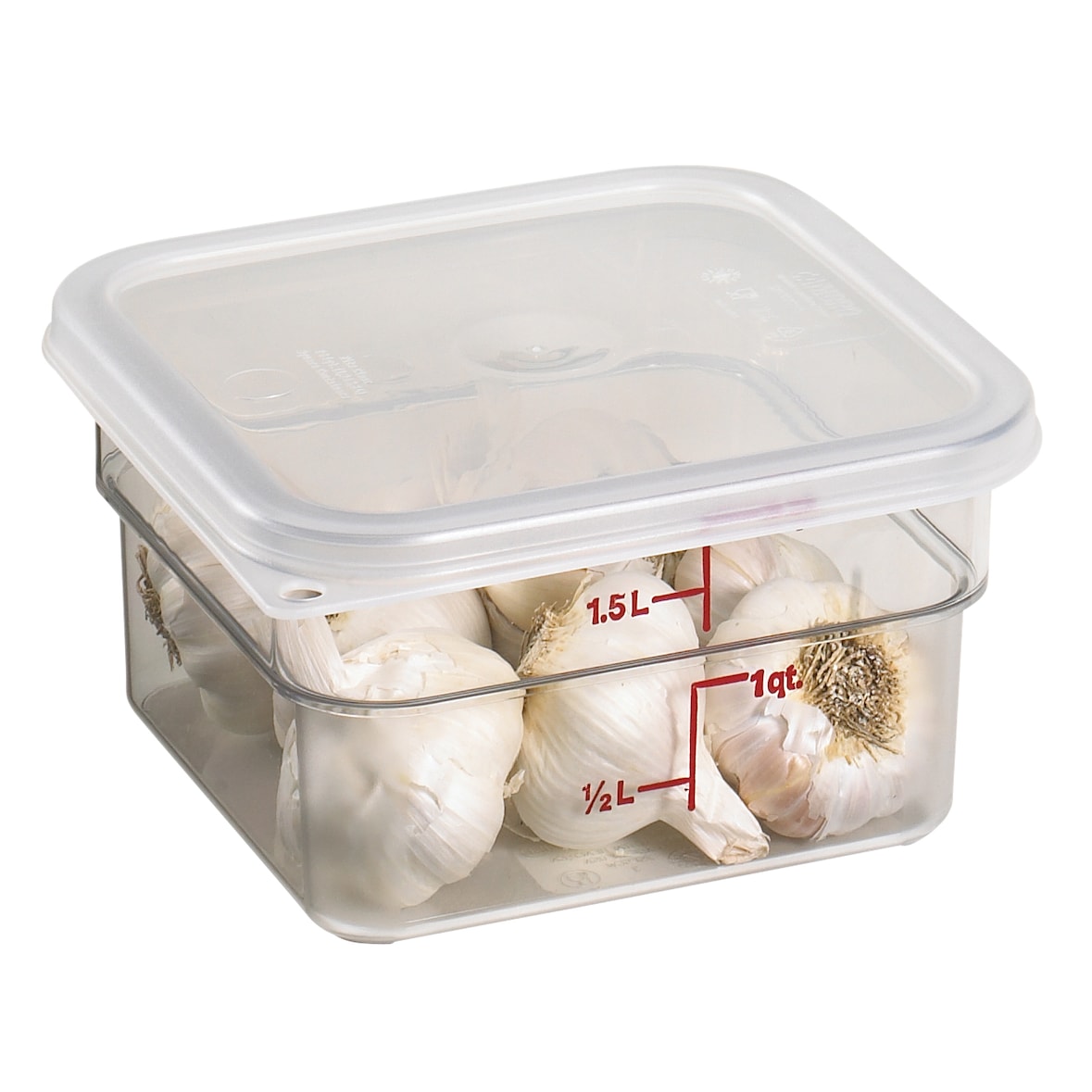 CAMBRO - 2SFSCW-135/3 - Pack de 3 unidades- Recipiente quadrado 1,9 L - 18,5 x 18,5 x 10 cm - Transparente (Tampa não incluída)