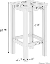 thumbnail of Barhocker Kiefer Massivholz Tresenhocker wählbar in 60cm oder 80cm V-90.71-44-45