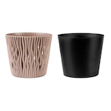 thumbnail of WellHome - Set mit 2 Pflanztöpfen 1,7L Sandy Round Ø15,8 cm/Stück in Mocca