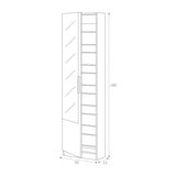 thumbnail of Dmora Schuhschrank Eugene, Hoher Schuhschrank mit 1 Tür, Moderner Schuhschrank, Eingangsgarderobe mit Spiegel, 50x22h180 cm, Eiche