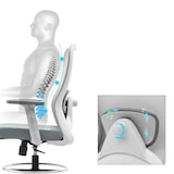 thumbnail of Werkstoel / barkruk TOP WORK 44 W Zitting stof / rugleuning gaas grijs hjh OFFICE