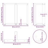 thumbnail of Helloshop26 - Juego de 2 patas de mesa de comedor ajustables en forma de T 80 x 35 x 72 cm diseño moderno acero negro 02_0057327