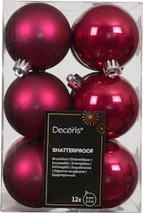 thumbnail of 12 Weihnachtskugeln Kunststoff 6cm klassisch & bruchsicher Christbaumkugeln Weihnachtsbaumkugeln Christbaumschmuck Weihnachtsbaumschmuck Festlich Rosa
