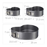 thumbnail of Relayxdays Herzbackform 3er Set, romantische Kuchen & Torten, 3 Größen, antihaft, Springform, Carbonstahl, anthrazit