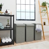 thumbnail of Set van 2: 50L Wasmand met Deksel - 30x30x60 Wasverzamelaar met Houten Frame - Wasbox Opvouwbaar