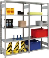 thumbnail of PROREGAL Fachbodenregal FALKE | Medium-Duty | Grundregal | HxBxT 250x128x50cm | 6 Ebenen | Fachlast 250kg | Beidseitig nutzbar | Verzinkt