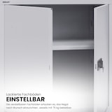 thumbnail of BISLEY Universal Flügeltürenschrank abschließbar - Stahlschrank schmal mit 3-Punkt-Schloss & Flügeltüren - Aktenschrank aus Metall mit 4 Fachböden
