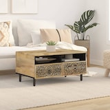 thumbnail of Mesa de centro de madera maciza mango 80x54x40 cm