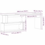thumbnail of vidaXL Schreibtisch Schwarz Eichen-Optik 200 x 50 x 76 cm