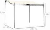 thumbnail of Pérgola de Jardín 3x3m Cenador con 16 Orificios de Drenaje para Patio Metal Crema