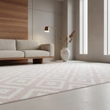 thumbnail of Teppich Schlafzimmer Geometrisch Elegant Waschbar Strapazierfähig Wohnzimmer Esszimmer Pflegeleicht Pink 160x230 cm – INN von Kadima Design