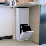 thumbnail of ARREGUI Basic CR201-B Cubo de basura y reciclaje de acero de 2 cubos, mueble de reciclaje, 2 x 17 L (34 L), blanco