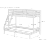thumbnail of Doppel-Etagenbett 120x200 und 80x200 Erwachsenen-Stockbett Kiefer Massivholz weiß V-60.18W-08-12 ohne Zubehör
