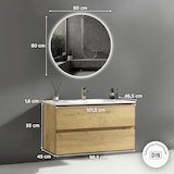 thumbnail of Alpenberger Badmöbel Set Waschbecken mit Unterschrank 100 cm Breit | Waschtisch mit Waschbeckenbeckenunterschrank und Led-Badspiegel mit Beleuchtung