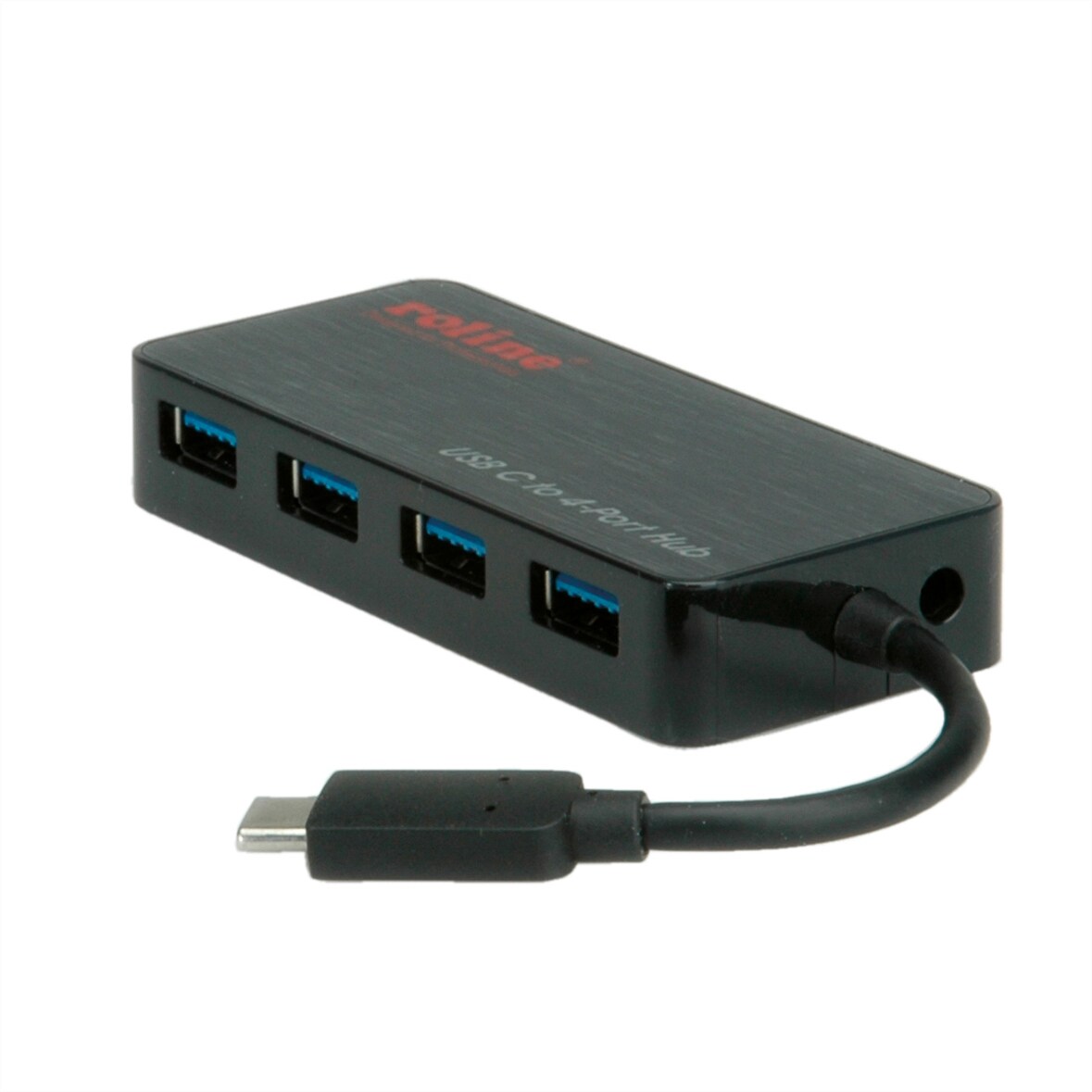 Hub USB 3.2 Gen 1 ROLINE, 4 vie, cavo di collegamento di tipo C